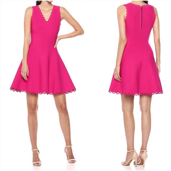 Milly Dresses & Skirts - MILLY Knit Eyelet Scallop Fit and Flare Dr…